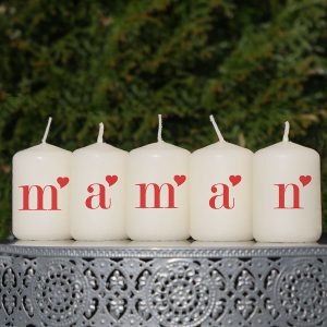 Bougies Maman avec du coeur Relaxiana Mario Beky