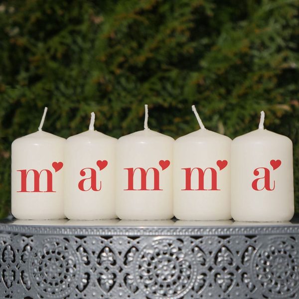 Mamma med hjärta ljus Mamma con il cuore candele Mama met hart kaarsen Realxiana Mario Beky