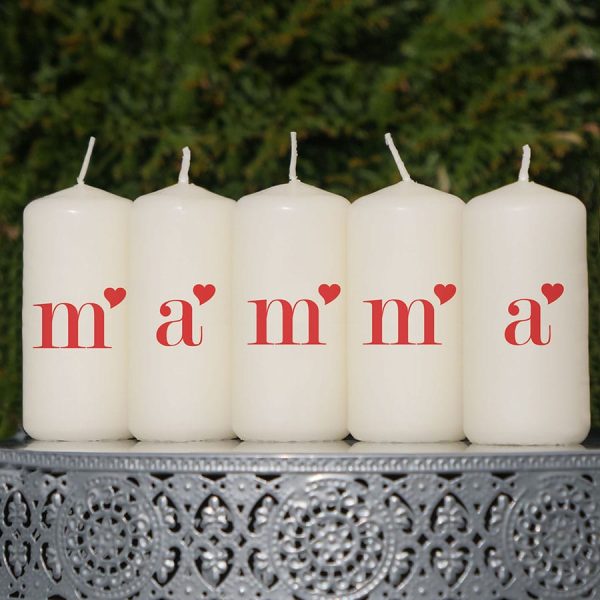 Mamma med hjärta ljus Mamma con il cuore candele Mama met hart kaarsen grande Realxiana Mario Beky