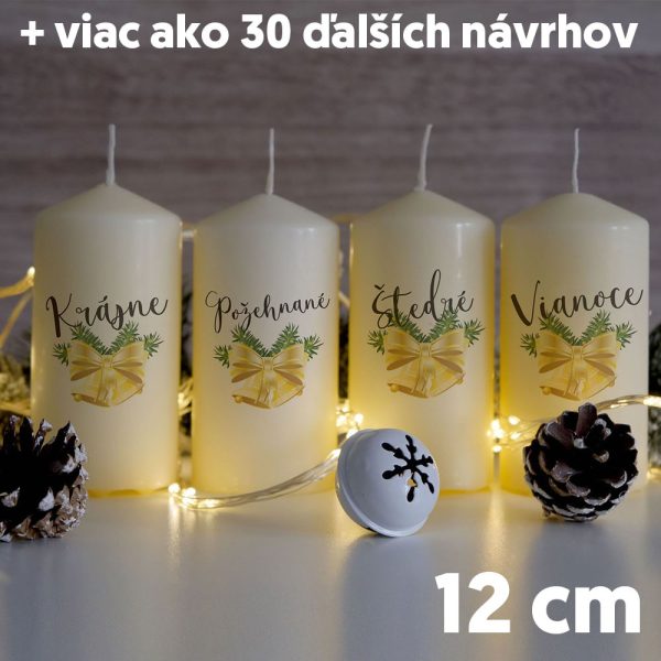 Adventné sviečky a vianočné sviečky na stôl - veľké 12 cm Relaxiana